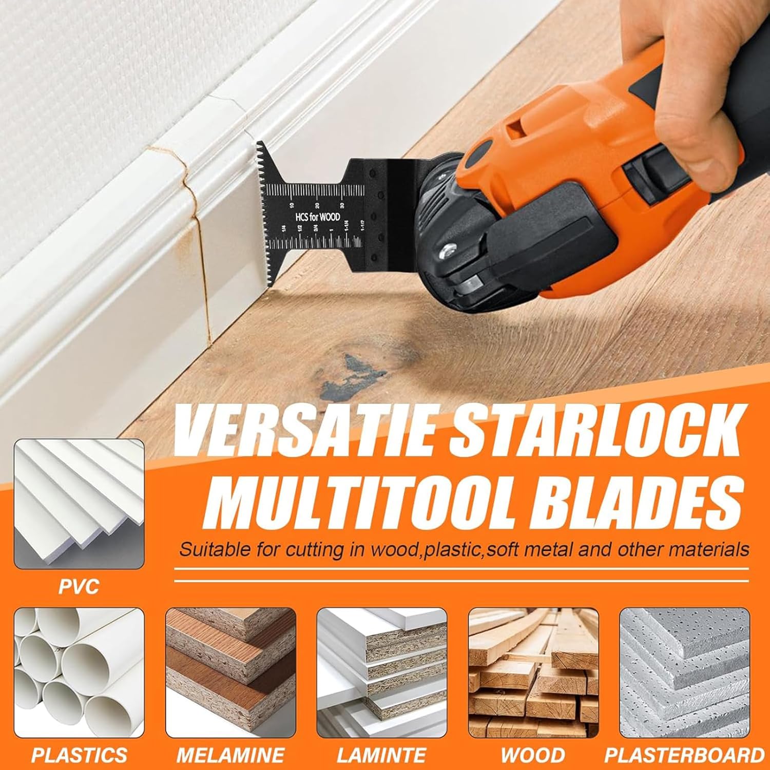 Universal Oscillating Multi-Tool Saw Blades Set, 20 Pieces, Compatible with Wood Metal Plastic