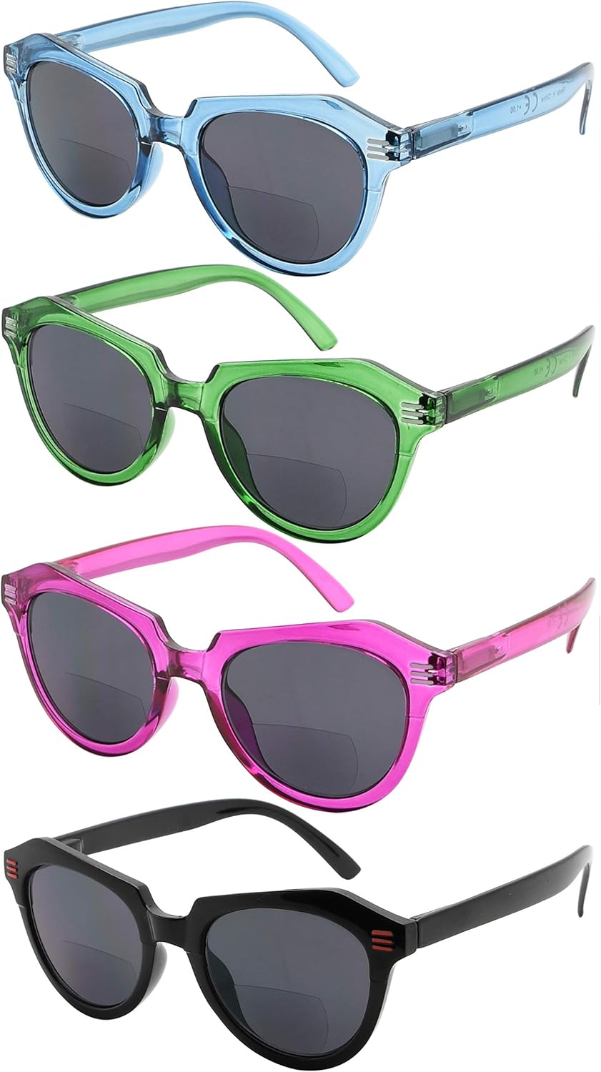 Eyekepper Bifocal Reading Glasses Women 4-Pack Ladies Bifocal Readers Cat-eye Style