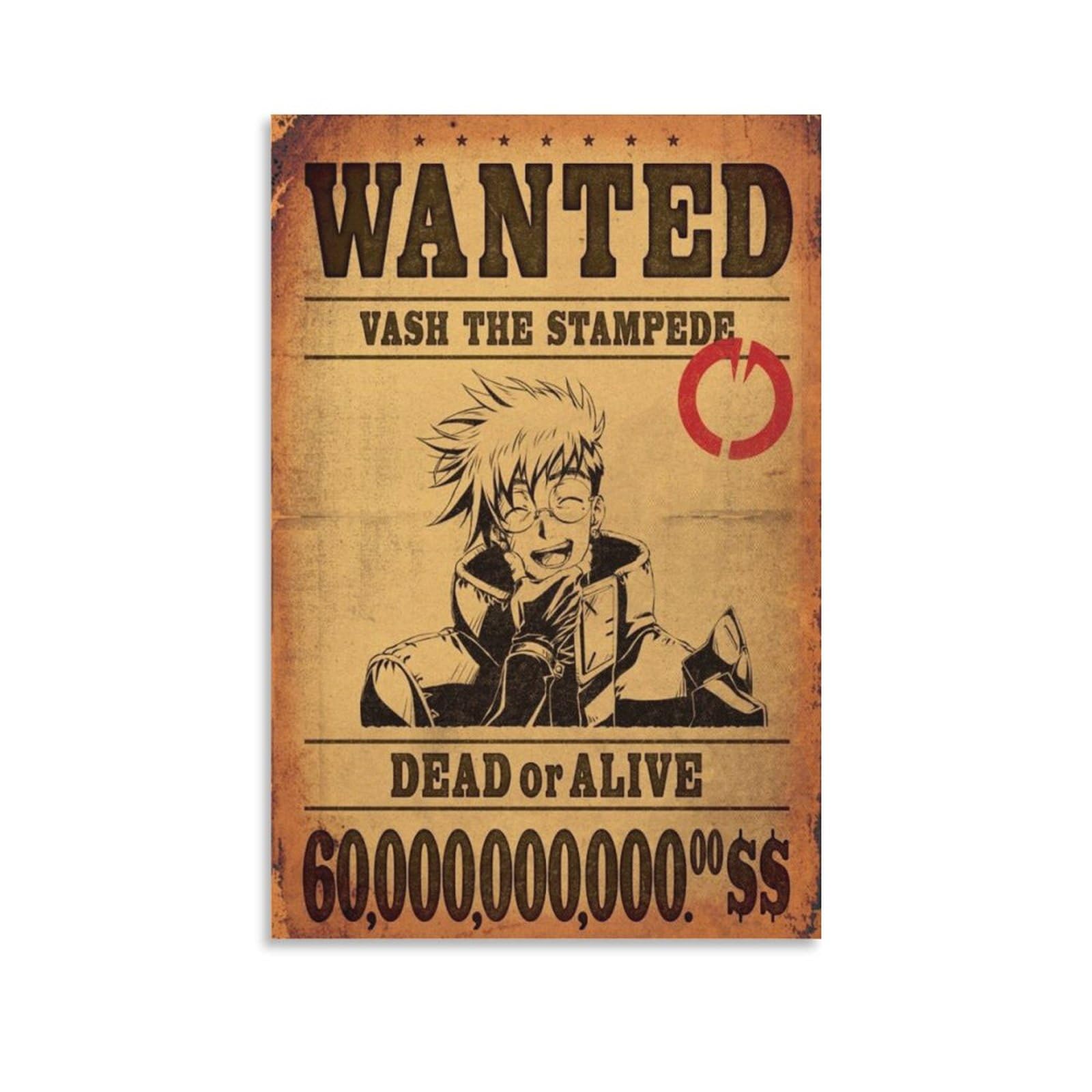 Amazon.com: Vash The Stampede Wanted Poster Room Aesthetic Poster