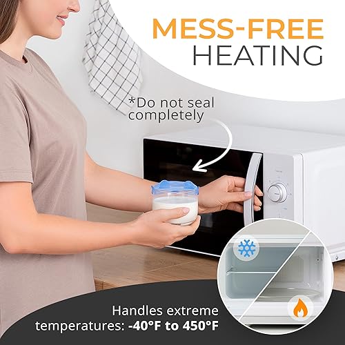 Miniatura 5 de Orblue Tapas elásticas de silicona, paquete de 6, pequeñas para almacenamiento de alimentos frescos, sella los sabores, mantiene los alimentos