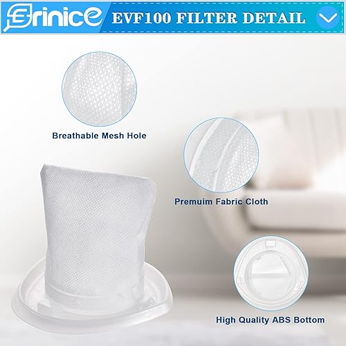 Miniatura 6 de Paquete de 6 filtros EVF100 de repuesto para Black and Decker HNV220B, HNV215B, HNV115B, HNV215B10, HNV115J, HHS315J01, HHS315J06, filtro lavable al