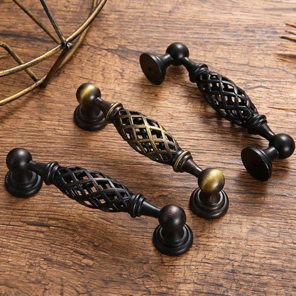 Antiker Stil Möbelgriff Schrankgriff Möbel Eisenwaren für Schublade, Tür, Schränke,Bad Schränke,Hause Küche,Hotel Dekoration (10 Stück, Bronze 96 mm hoch)