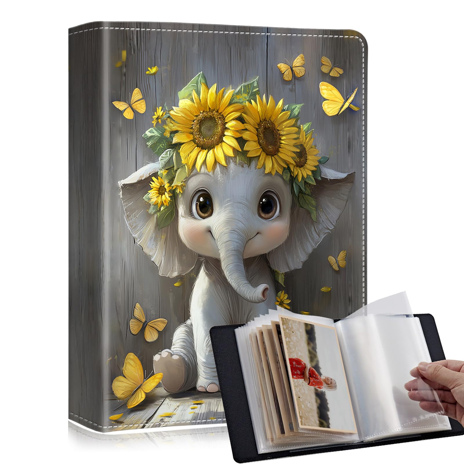 RMJKXQZG Cute 5x7 Photo Album Holds 120 Photos 60 Pockets with Elastic Band