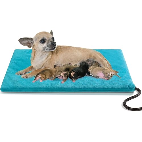 Pet Heating Pad, Outdoor Indoor Electric Heated Pad for Dog & Cat, Warm Heated Mat Waterproof Heated Dog Cat Bed with Chew Resistant Cord, Comfortable Heater Blanket for Puppy and Kitten (20"x 16")