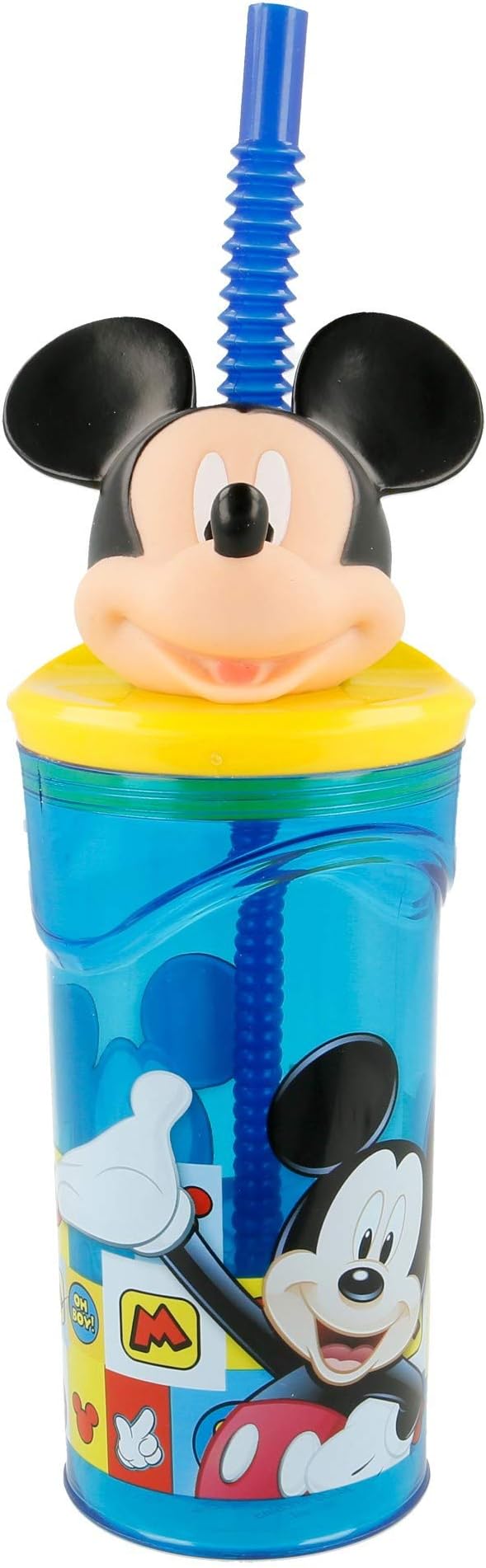 HMI Original Disney & Marvel Character Licensed 3D Face Tumbler with Straw | BPA Free | 350ml | Mickey Mouse