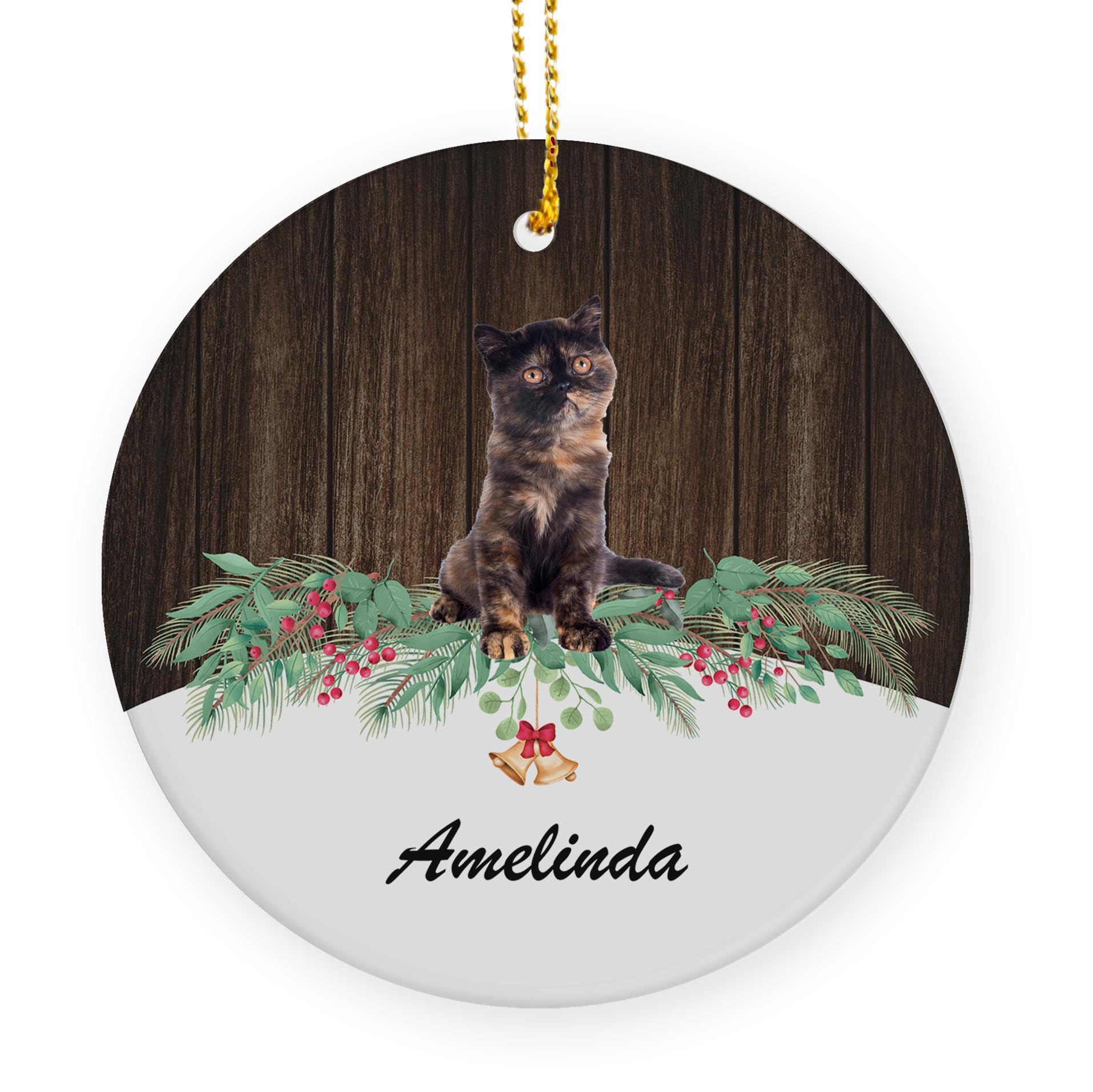 Cerámica Colgante Decoración Gato Personalizado Adorno Árbol Navidad Personalizado Redondo Cerámica
