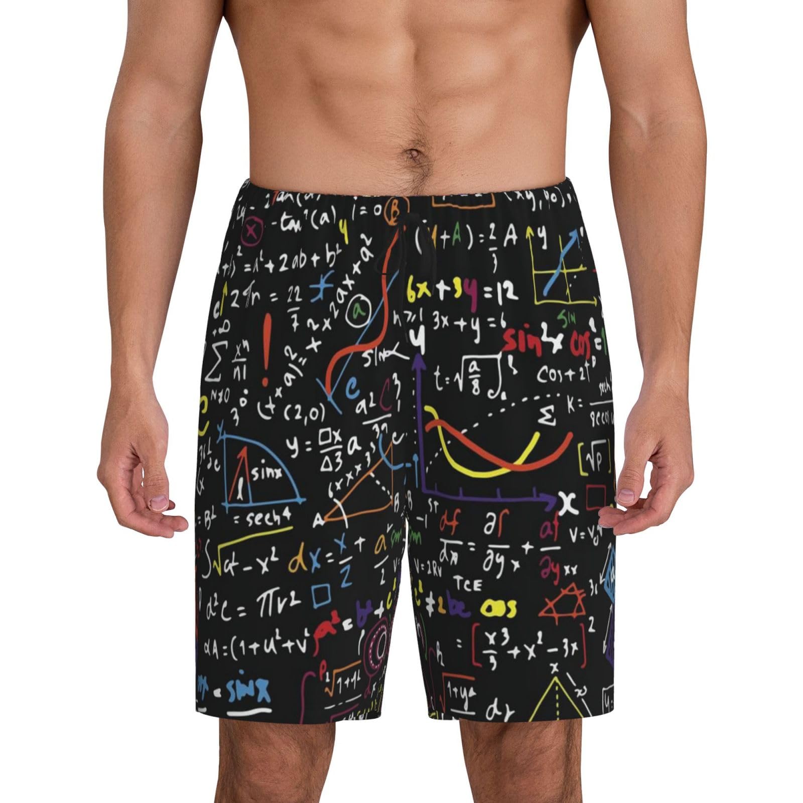 Math Formula Men'S Short Pajama Pants â€“ Lightweight Sleepwear For Relaxation And Comfort, Pyjama Bottoms, Breathable Lounge Pants, Summer Sleep Pants
