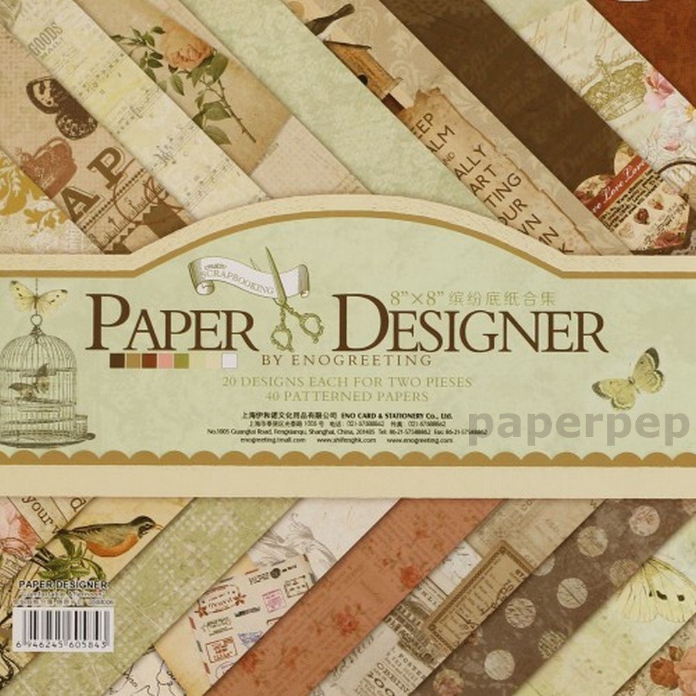 Eno GreetingPaper Pep Pattern Paper Book 8 X 8 Afternoon