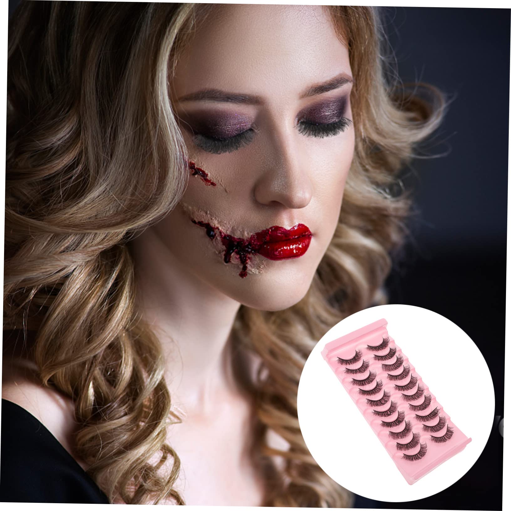 Housoutil 50 Paires De Faux Cils Extensions De Grappes De Cils Faux Cils Complets Vaporeux Individuels Cils Imitation Maquillage Accessoires Miss