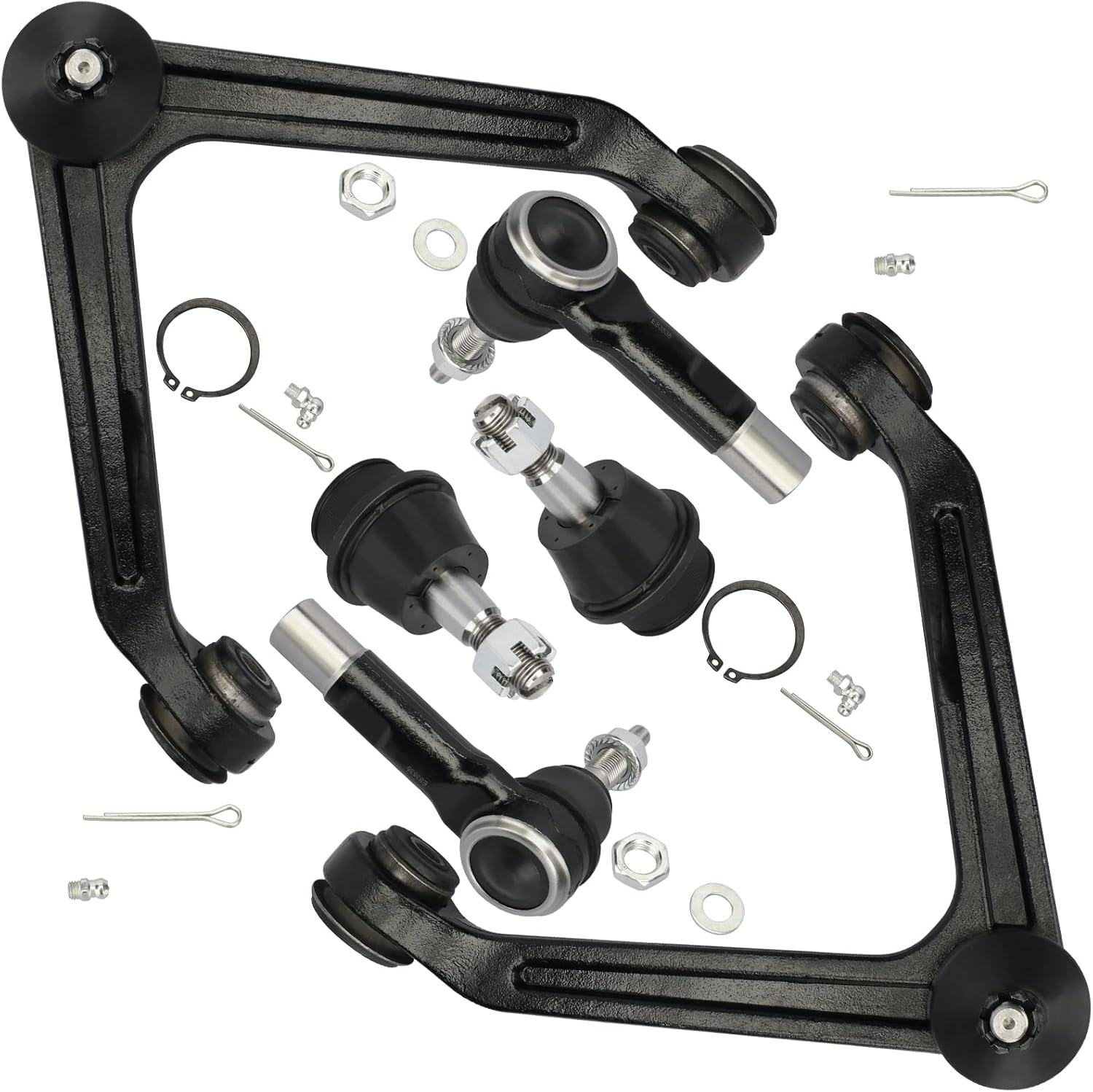 DRIVESTAR 6PCS K7424 K7411 ES3538 Front Upper Control Arm Lower Ball Joint Outer Tie Rod End Suspension Kit, fit 2002 2003 2004 2005 for Dodge Ram 1500