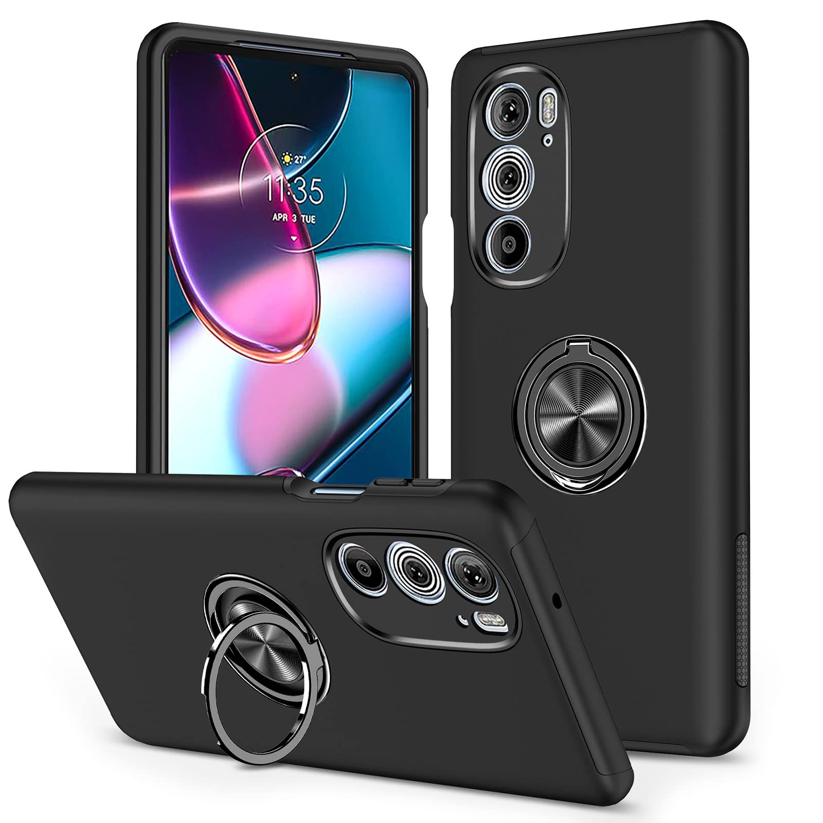 Amazon | Motorola Moto Edge 30 Pro 用 ケース リング 耐衝撃 衝撃 