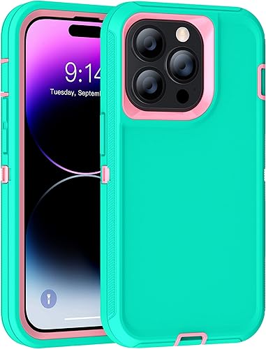 Miniatura 2 de MXX Funda resistente hecha para iPhone 14 Pro con pantalla de vidrio templado, protector de lente de cámara de 3 capas, protección de cuerpo