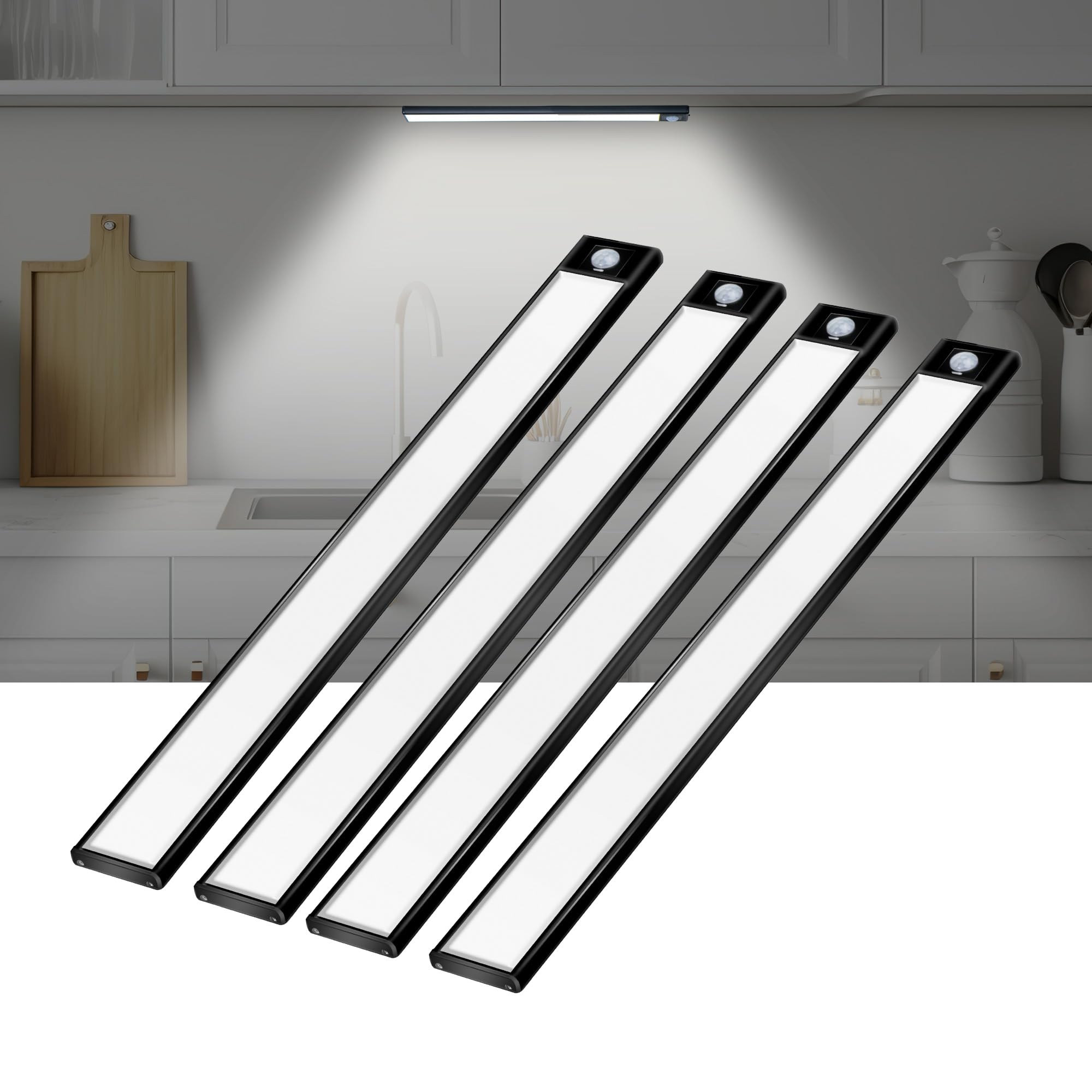 View 1 of ***MISSING PARTS ***
COLIJOY 69 LED Under Cabinet Lights Indoor 4 Pack, 3000mAh Rechargeable Battery Operated Lighting, Under Counter Lights for Kitchen Wireless Motion Sensor Closet Lights,