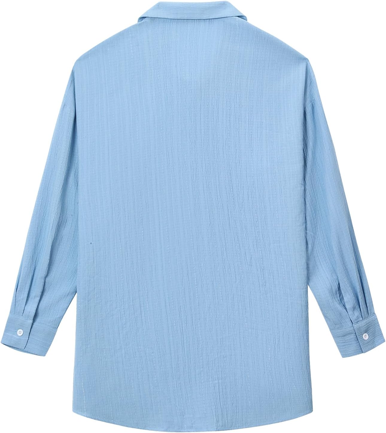 Womens Button Down Shirts Oversize Casual Boyfriend Long Sleeve Button Up Shirt Women Plus Size Blouses Tops with Pocket - Image 5