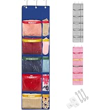 Handy Laundry Weekly Clothes Organizer for Kids 5-Shelf Hanging Closet Storage with Day of the Week Labels, Over the Door or Wall Mount, Large Capacity, Encourages Routine, Blue