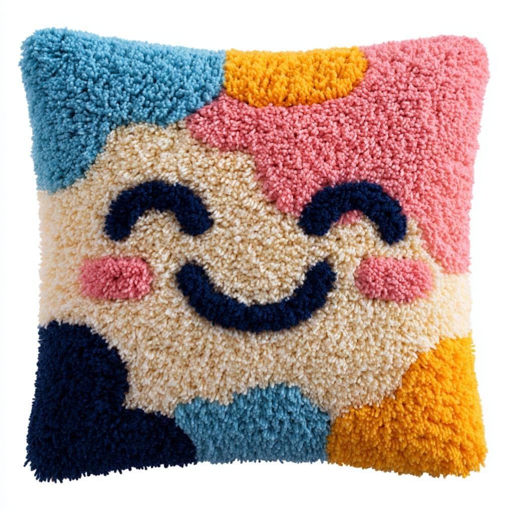 kitphoenix Latch Hook Embroidery Kits Smiley Face 43Cmx43Cm