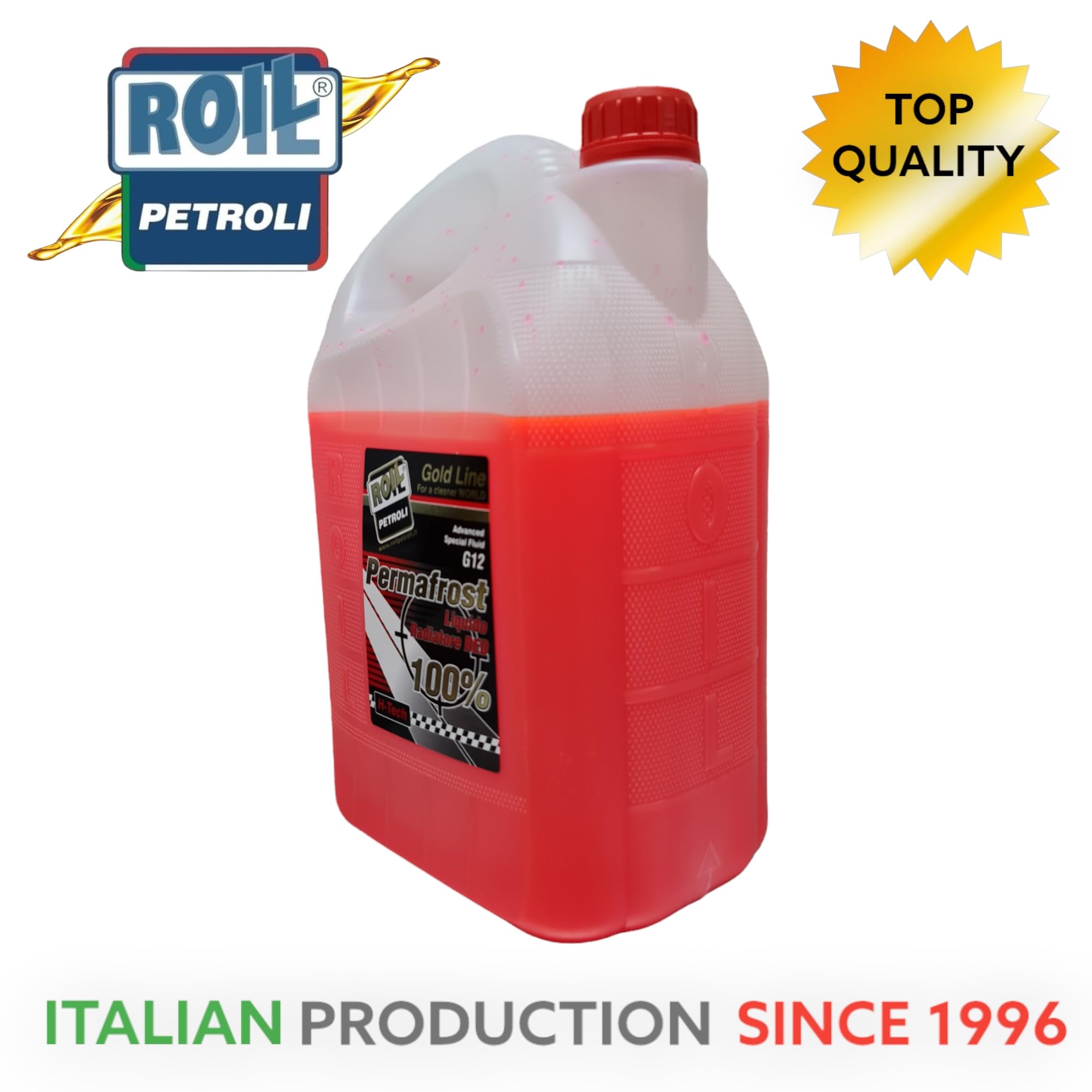 Roil PERMAFROST ANTIGELO Rosso G 12 SUPERCONCENTRATO Diluito al 50% con Acqua, Si ottengono 10 Litri di Liquido Pronto all'Uso con Protezione -40° +120° (5 kg.)