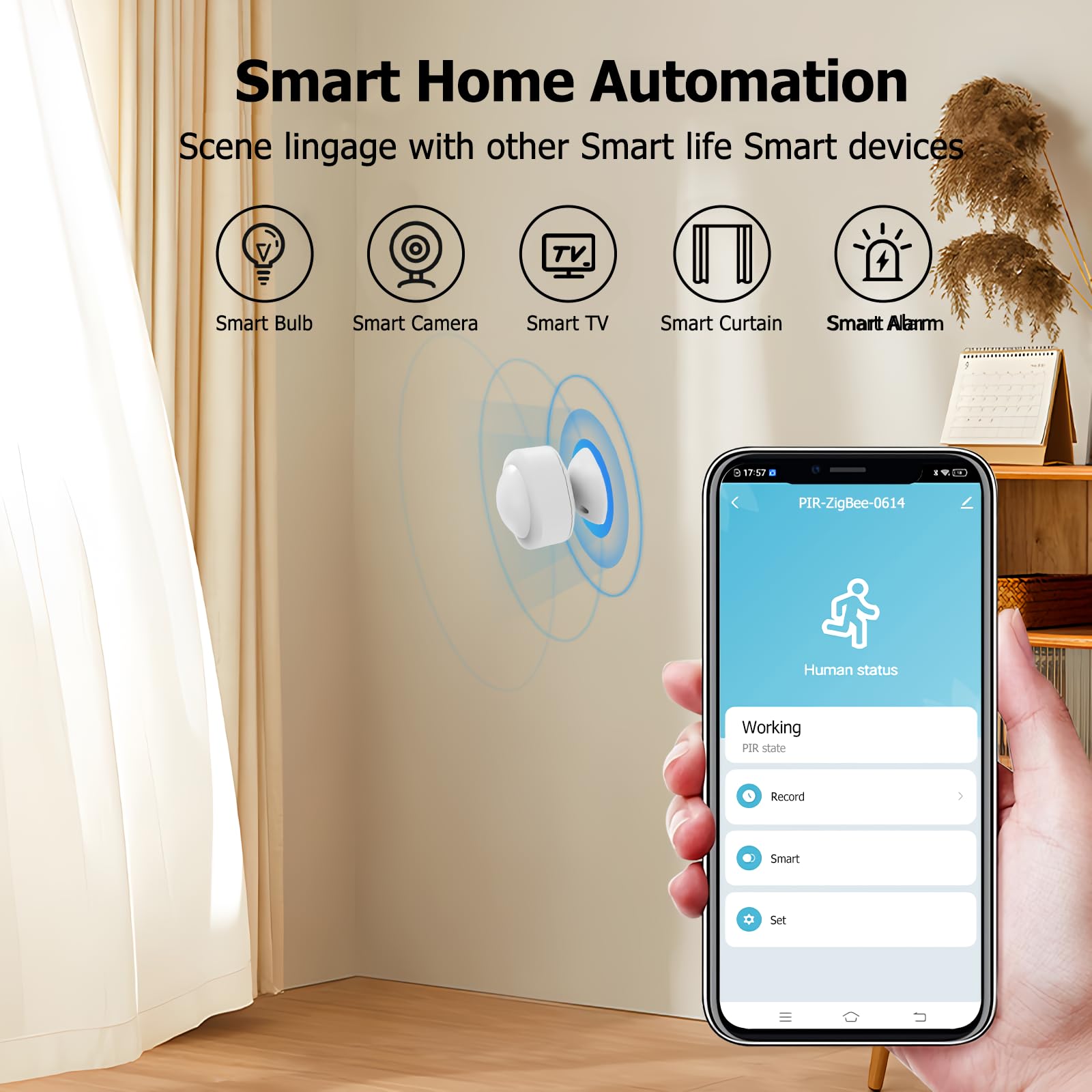 Zigbee 3.0 ludzki czujnik obecności, czujnik ruchu 360° PIR Bluetooth, radar mikrofalowy 2,4 GHz, wymaga koncentratora Zigbee, kompatybilny z Alexa, Smart Life, Tuya, Intelligence Inside