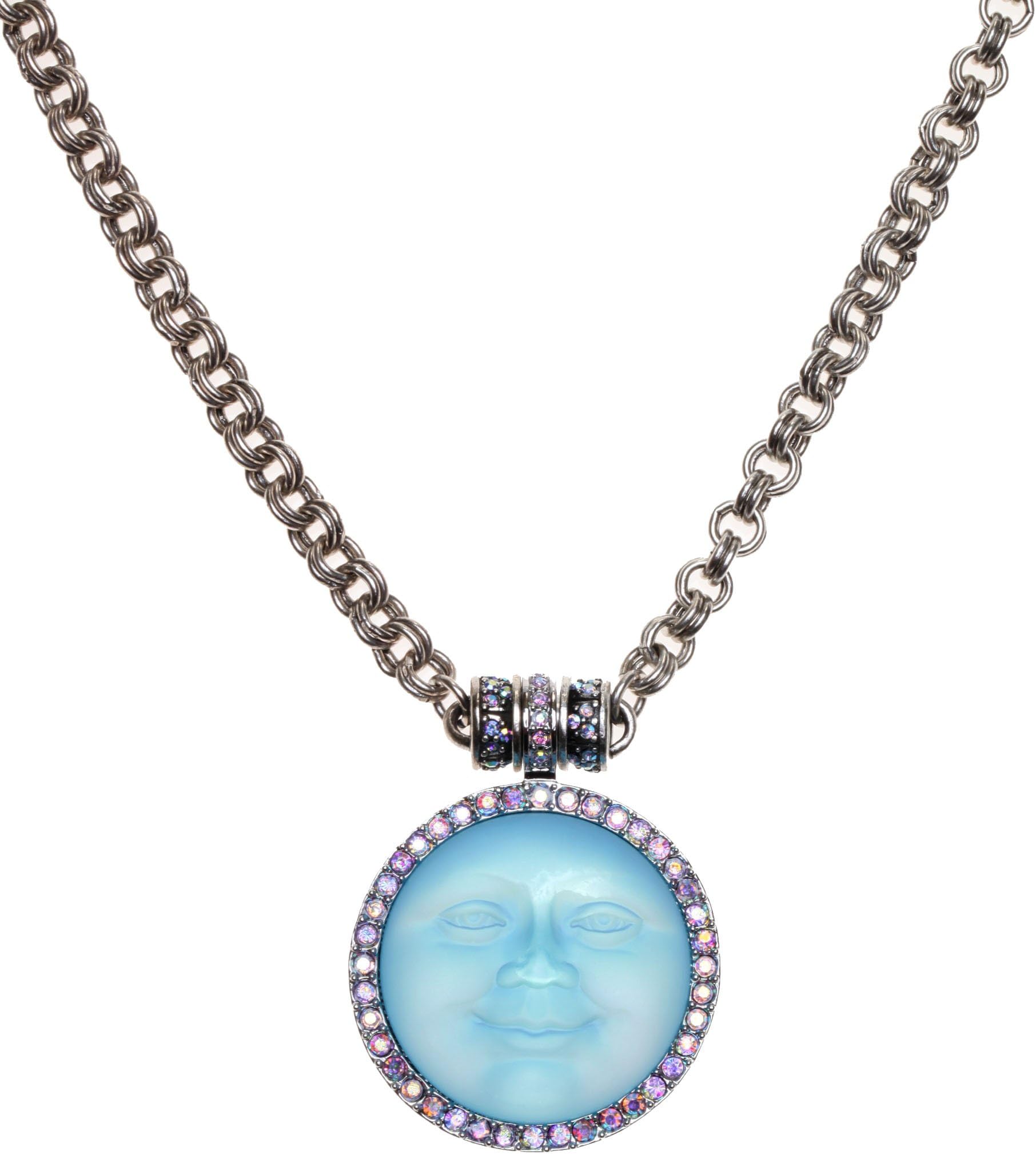Seaview Moon Magnetic Interchangeable Necklace silvertone