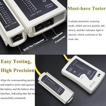 LETB Network Tool Kit Set, Cable Tester Repair Tools Wire Stripping Cutter, Coax Crimper Plug Crimping, Punch Down RJ11 RJ45 Cat5 Cat6 Wire Data Detector Stripper, (A)