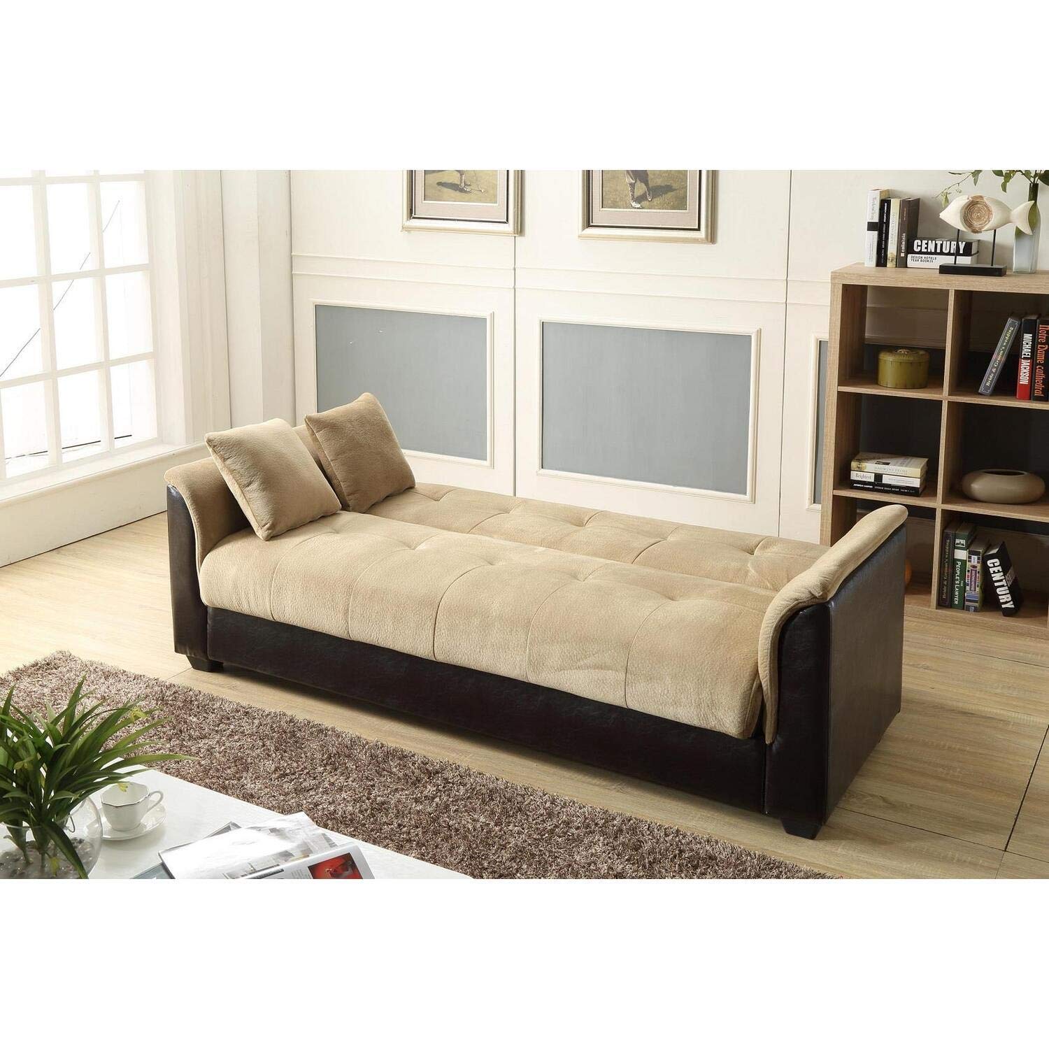 Melanie Champion Sofa Futon Bed, Brown,