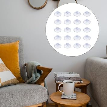 Thyonta 20 Pcs Small Plastic Suction Cups 20mm Clear Sucker Pads Without Hooks for Kitchen Bathroom Window
