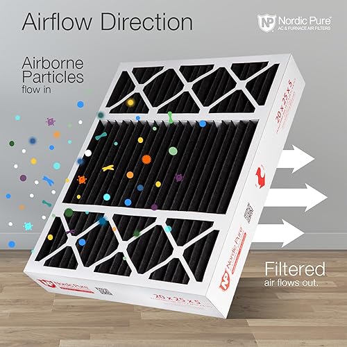 Vista 8 de Nordic Pure 20 x 25 x 5 (tamaño real: 19 3/4 x 24 3/4 x 4 3/8) Lennox X6673 X6675 Filtro Merv 8 de repuesto para reducción de olores 2
