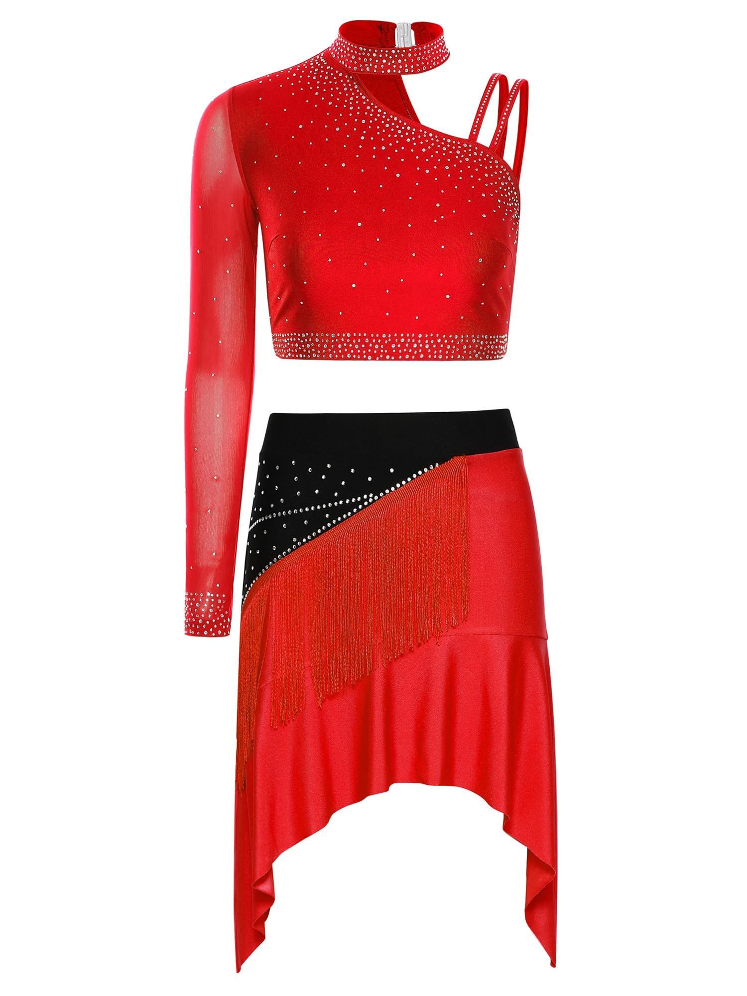 Hansber Donna Vestito da Ballo Latino Americano Tango Danza Rumba Latina