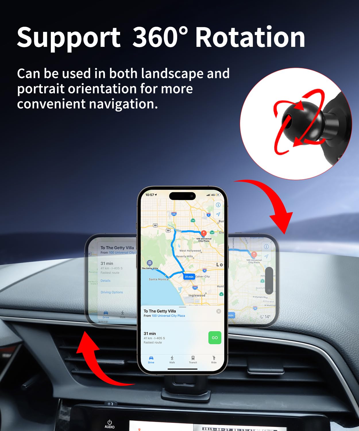 Supporto per telefono da auto per Honda Civic 2016-2021, supporto per telefono cellulare compatibile con MagSafe, rotazione a 360°, mani libere, non influisce sulla bocchetta dell'aria