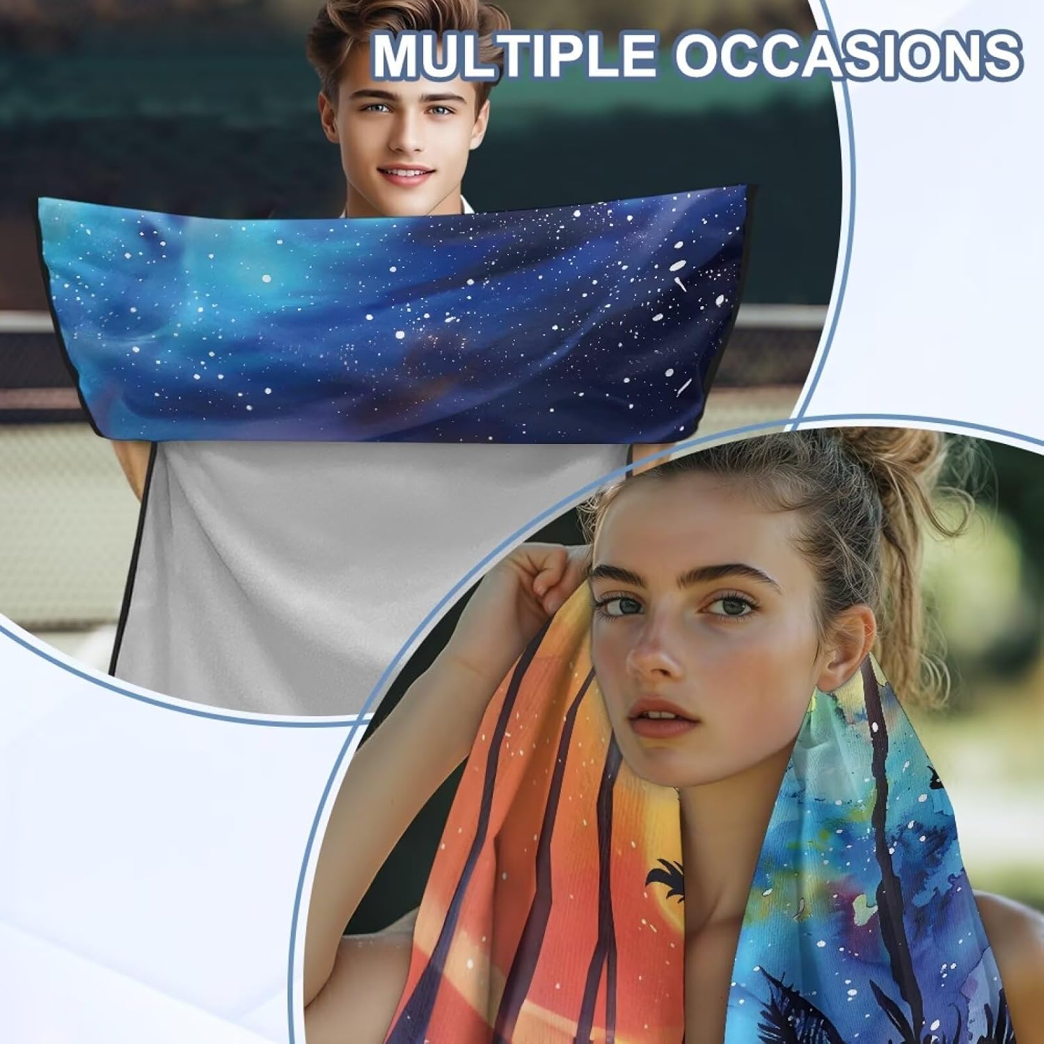 Palm Tree Star Pattern Seat Covers for Auto, Breathable Front Seat Covers with Storage Bag Anti-Slip Car Interior Accessory for Auto Truck Van, 2 Pack