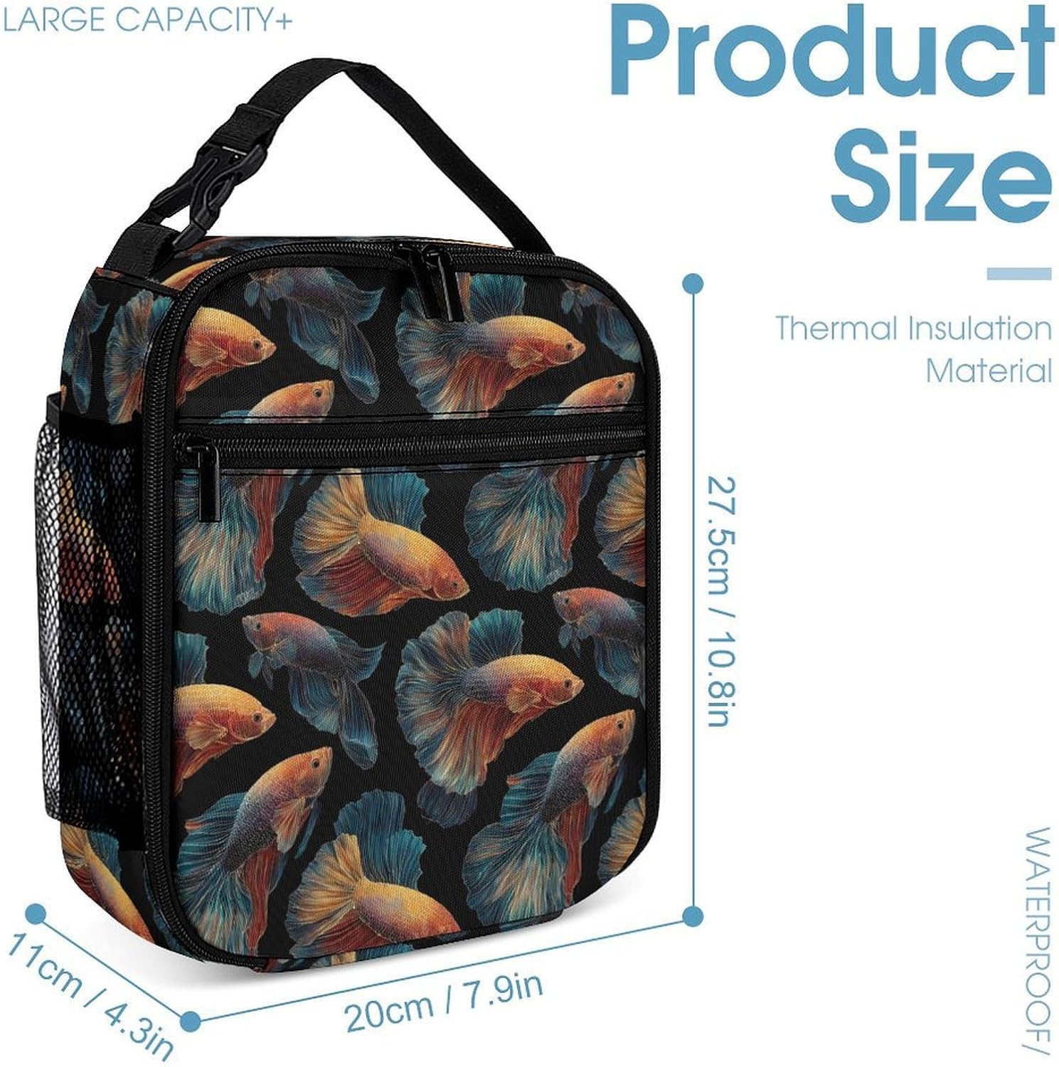 Betta Fish Novelty Backpack Set with Lunch Bag Pencil Cases image 4