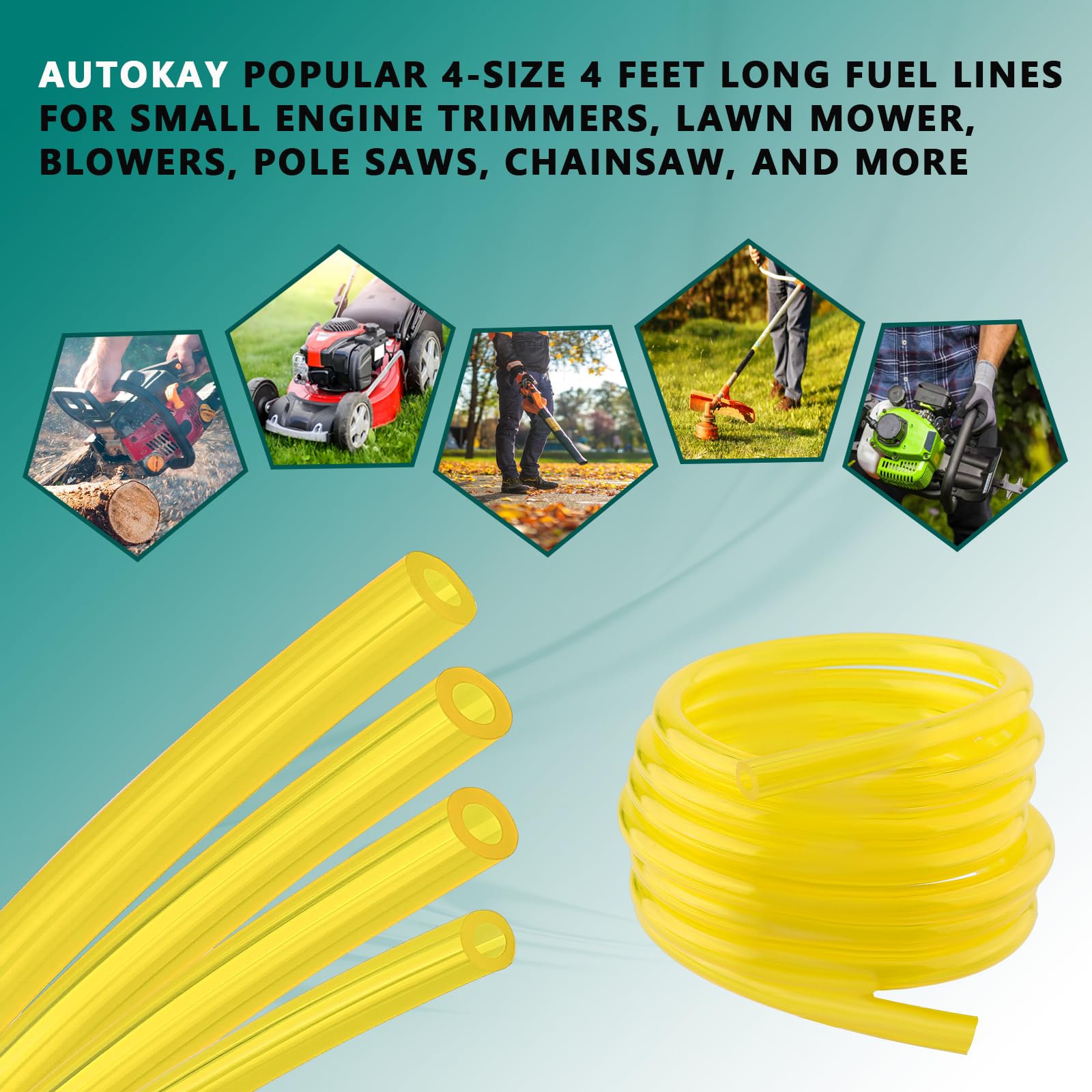 AUTOKAY Kit de manguera de gasolina y gas de 4 tamaños para Ryobi RY30530 RY26520 RY52014 Poulan 31WG PP031 PP033 PP035 motor de soplador de motosierra
