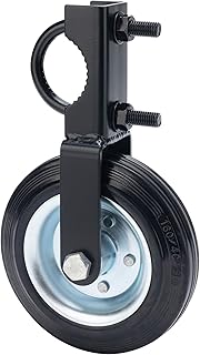 BOODVON Gate Wheel Gate Caster Kit with 1-5/8" Thru 2" Gate Frames, 6 Inch Heavy Duty Gate Helper Wheel Gate Support Wheel for Chain Link Fence Swing Gate, Black, 1 Pack