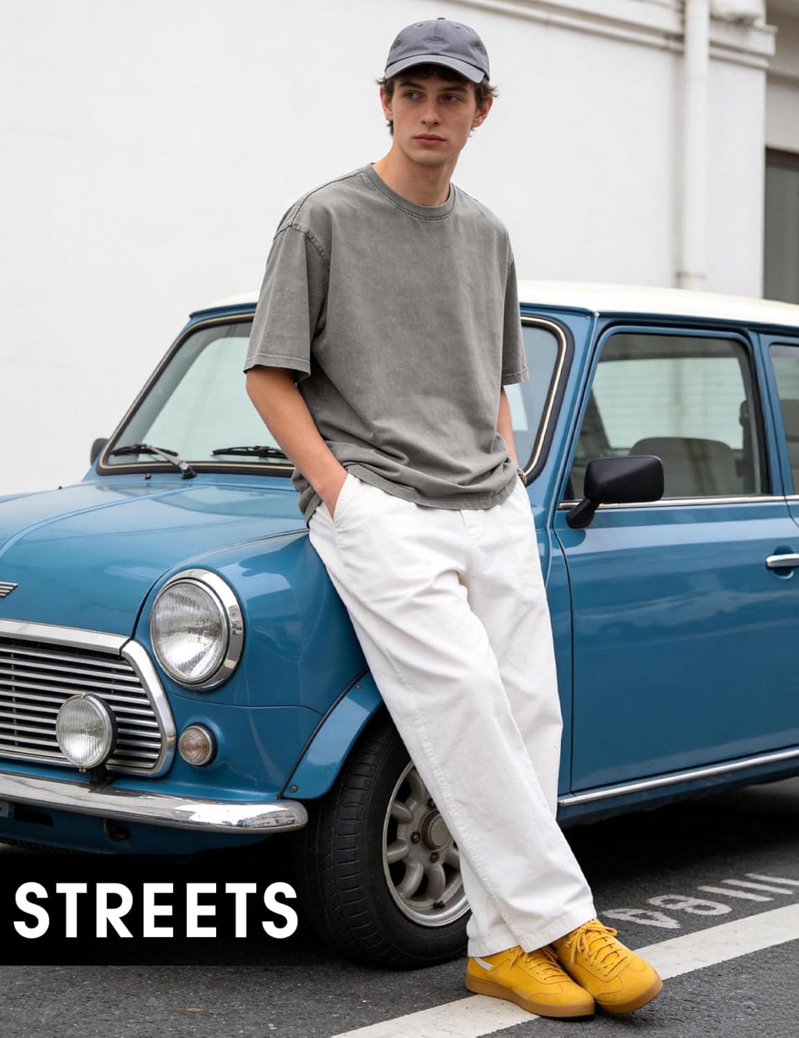 Eisctnd Men Oversized T-Shirts 3 Piece Unisex Vintage Shirt Solid Acid Wash Cotton Casual Hip Hop Tops