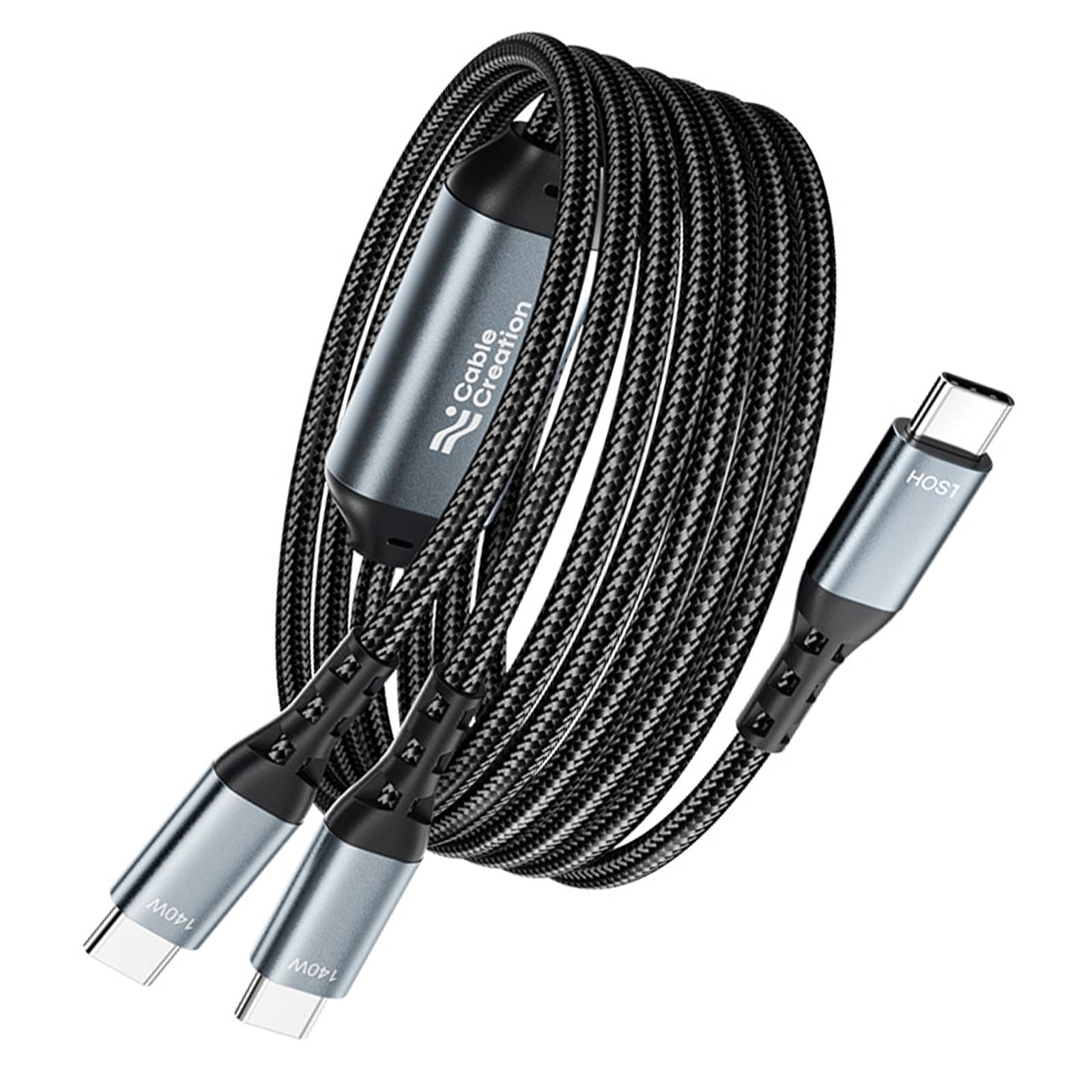 Sisyeuo 1 to 2 USB Type C Fast Charging Cord 480Mbps Data Transfer 140W Charging for Smartphones Laptops Earphones Fast Cable for Laptop Phone