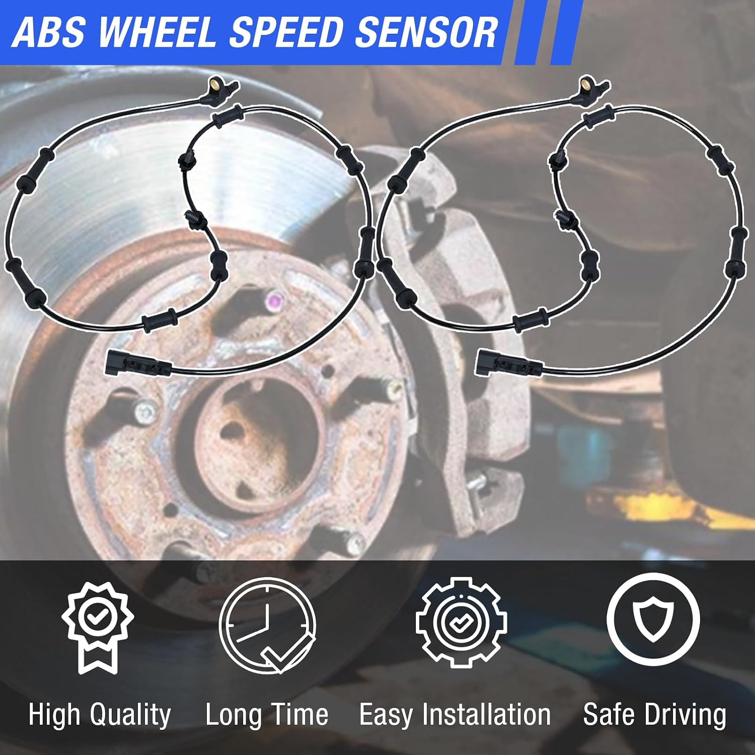 ABS Wheel Speed Sensor Front Left Right Compatible with 2012-2017 Jeep Wrangler 3.6L 2007-2011 Jeep Wrangler 3.8L Driver and Passenger Side ABS Sensor ALS1918 68003281AB 68003281AD 2PCS