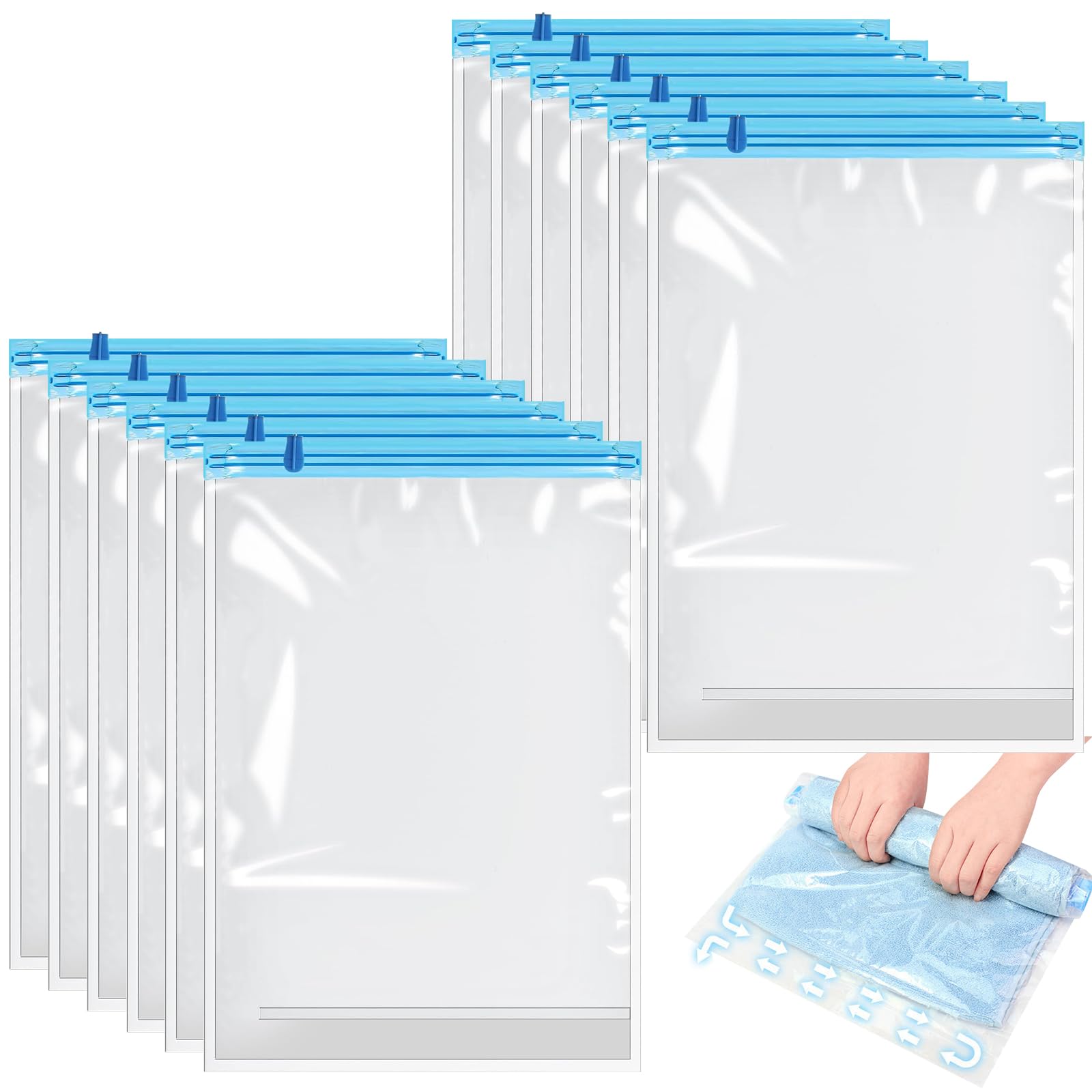12 Pack Reusable Roll Up Compression Bags