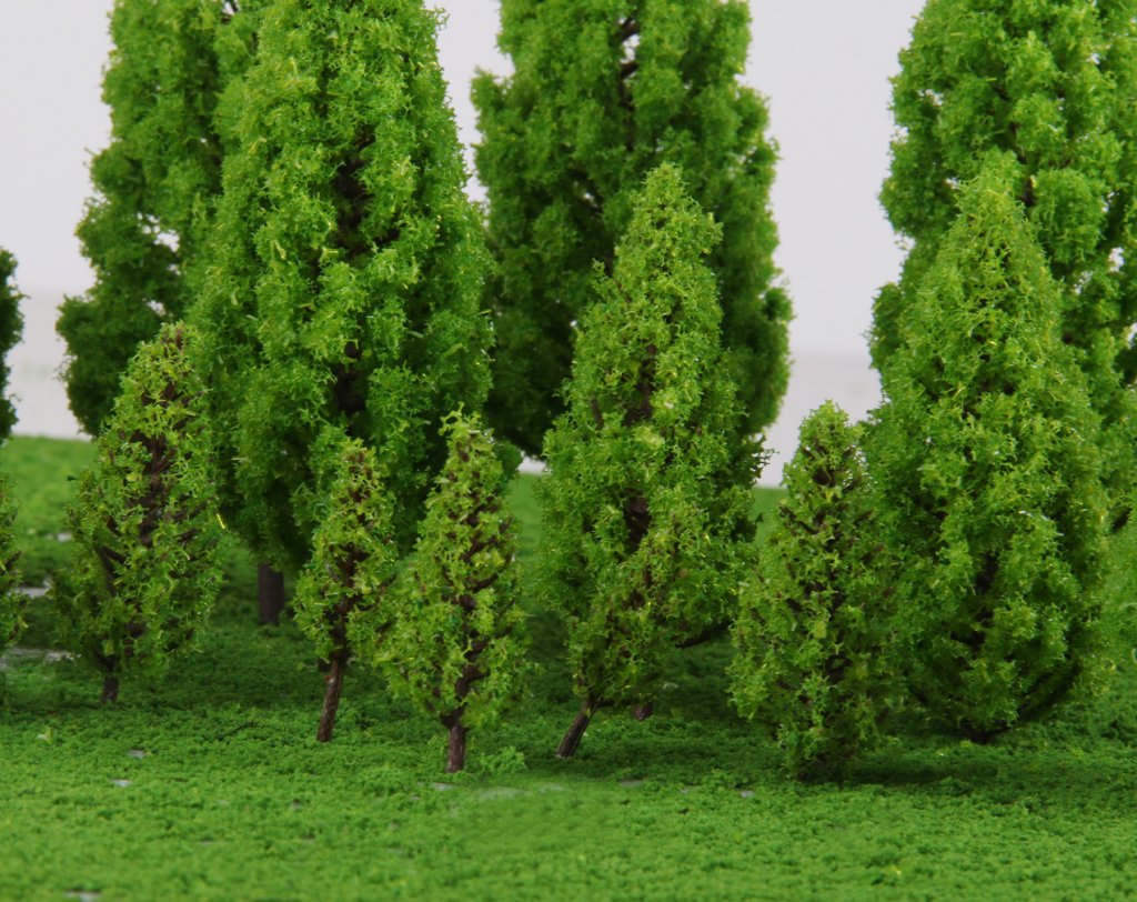 #N/A/a Set di 20 Alberi a Forma di Torre della Vegetazione del Paesaggio del Treno, Modelli in Scala 1 / 50-1 / 400 - Verde, 111