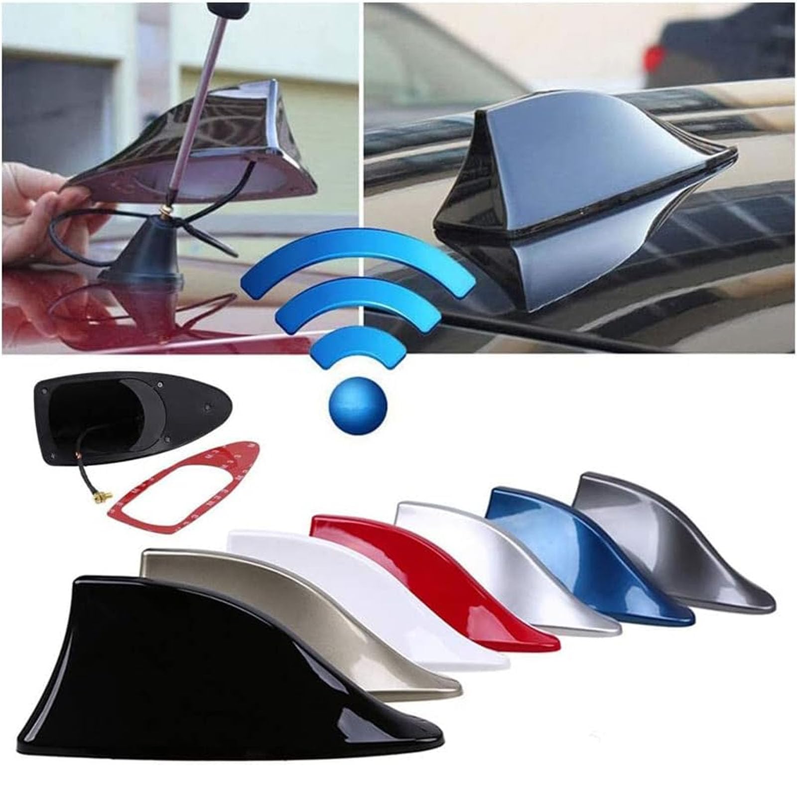 Antenna Auto Pinna di Squalo per Opel Mokka 2012-2023, ABS Radio FM/AM Pinna Squalo Auto Segnale Radio Auto Accessori,A/Black