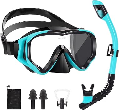 Snorkeling Set for Kids, Full Dry Snorkeling Mask Set for Adults, Anti-Fog Protection, Unisex,HD Panoramic View, Snorkeling Gear for Kids 4-14 Age