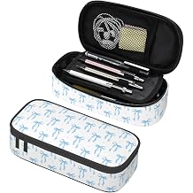 Blue Bow Large Pencil Case for Girls Boys, Pencil Pouch Pen Bag Kids Teen