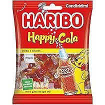 Haribo Happy Cola, Caramelle Gommose, Gusto Cola, Ideali per Feste e Dolci Momenti di Relax – 265gr