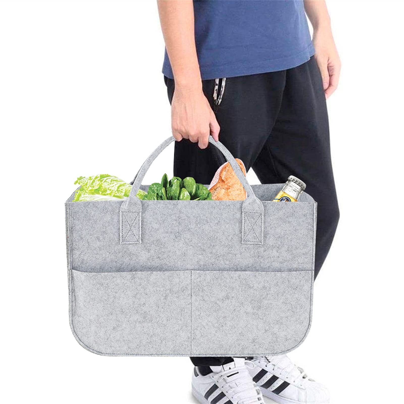 Borsa per Legna da Ardere all'aperto Sacchetto di feltro Black Camino Borsa in legno Basket Cestino Pannelli Pestalini Pocket Legno Pocket Legna Legna da ardere Basket Giornuncio Stalles Canestro Bors