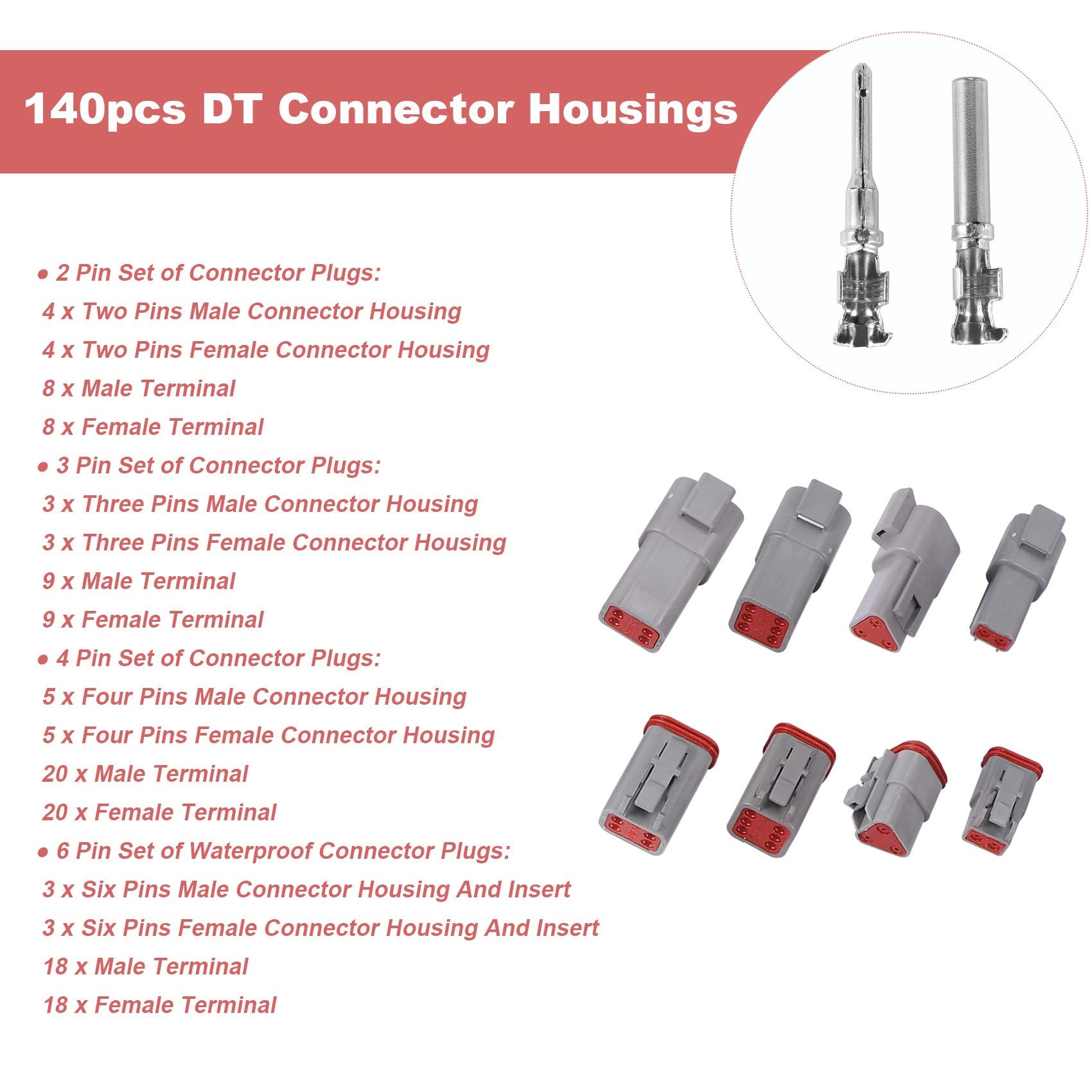 DT06-2/3/4 / 6S DT04-2/3/4 / 6S DT04-2 / ​3/4 / 6P connettore Auto con Scatola portapenne