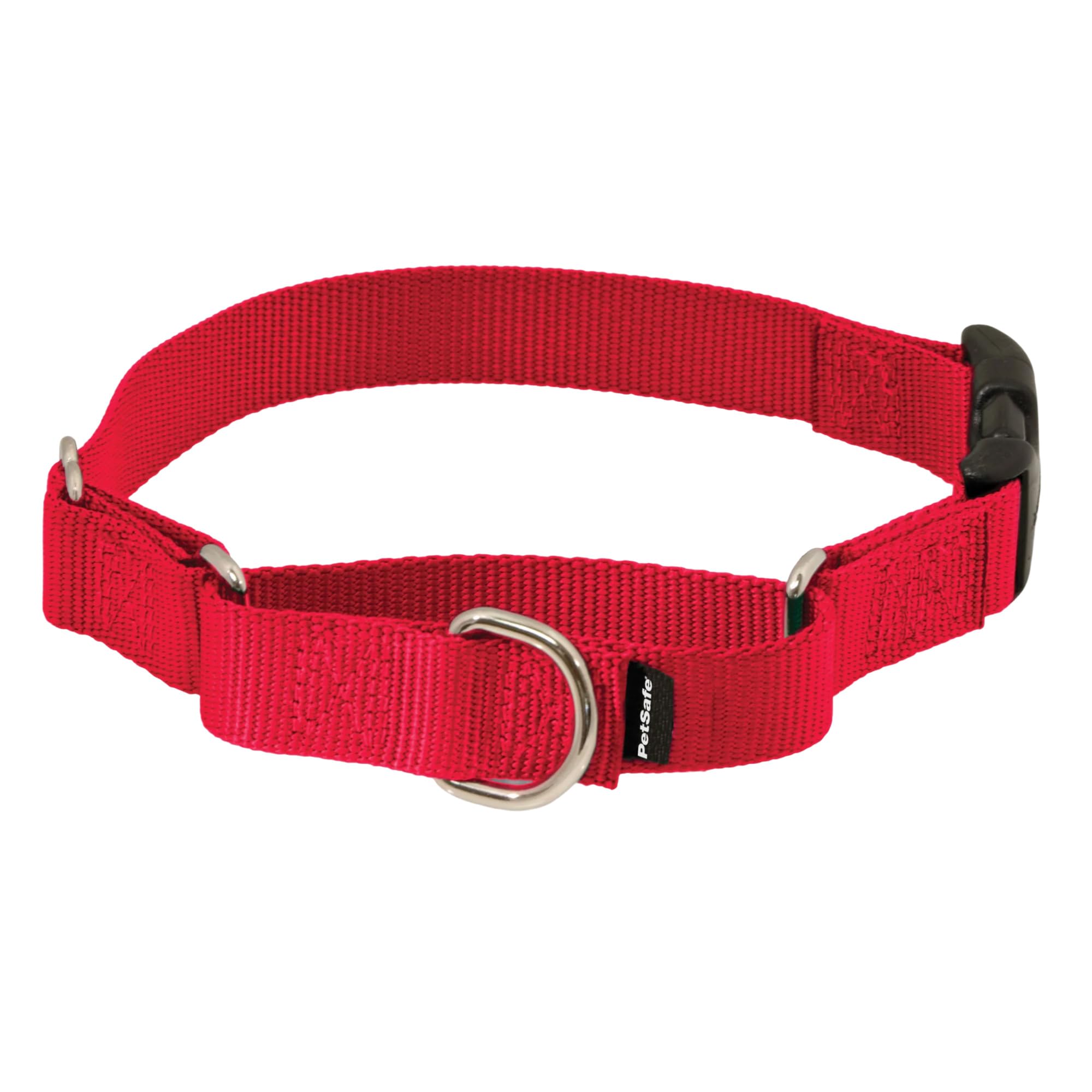 Adjustable Martingale Collar - Improves Leash Manners - Escape Prevention - Gentle Behavior Training - Durable Nylon - Alternative to Choke Collar - Petite 3/8" - Red