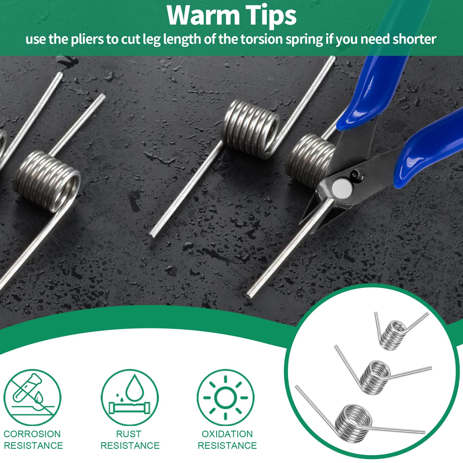 115Pcs 29 Sizes Stainless Steel Mechanical Small Springs Assortment Kit Contains 45/90/120 Degree 6 Laps Torsion Springs and Compression Spring for Shop Home Repairs — Amazon image 6