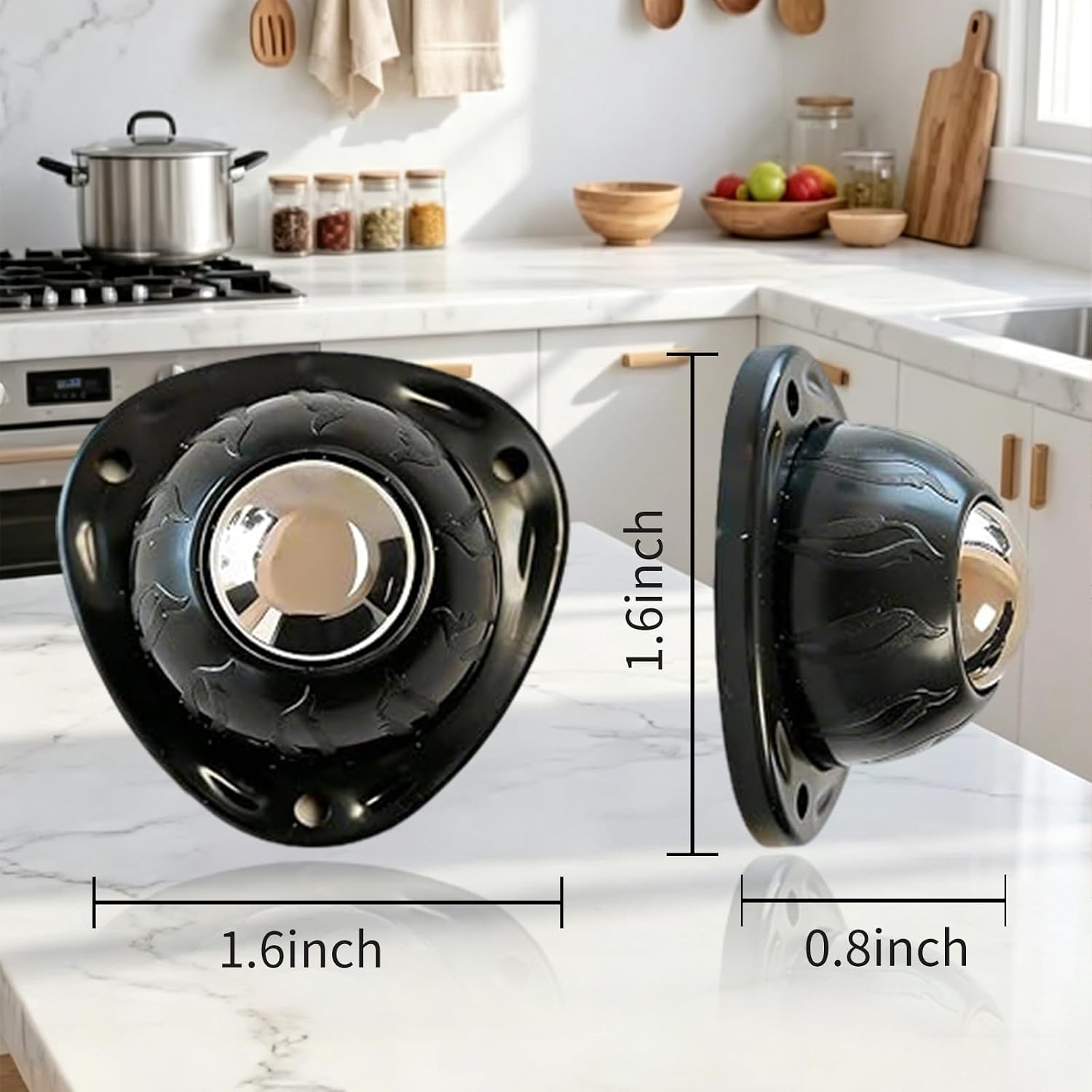 Self Adhesive Caster Wheels 8 Pack 16 Pads Furniture Sliders Quiet Rollers | Strong adhesive pads 46 lb per wheel stainless steel ball rollers appliance sliders for large appliances fridge storage box