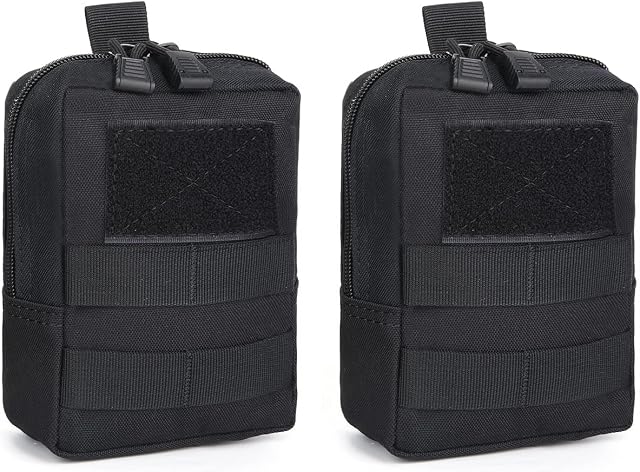 UBORSE 2 Pack Tactical MOLLE Pouch Utility Waist Pack EDC Bag Military Small Gear Gadget for Outdoor Hunting, Camping, Hiking,Trekking