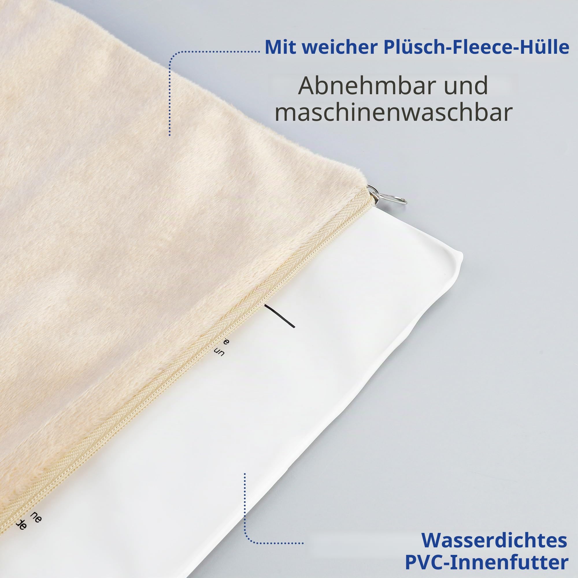 NICREW Haustier Heizkissen für Katze Hund 70 x 40 cm, Temperatur Einstellbar Elektrisches Heizkissen mit Anti-Bite-Schlauchwickel Kabel, Khaki, 75 W Max