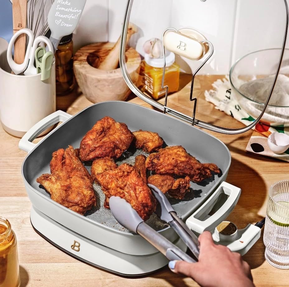 Beautiful 5-in-1 Expandable Electric Skillet 7 Qt, White — view 6